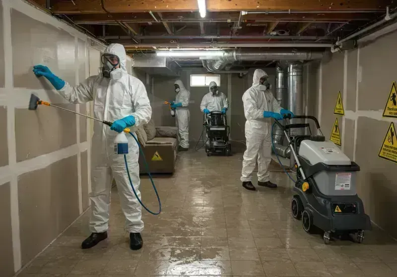 Basement Moisture Removal and Structural Drying process in Bardstown, KY